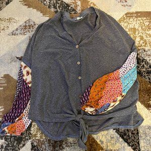 Long sleeved oversized tribal shirt, size L